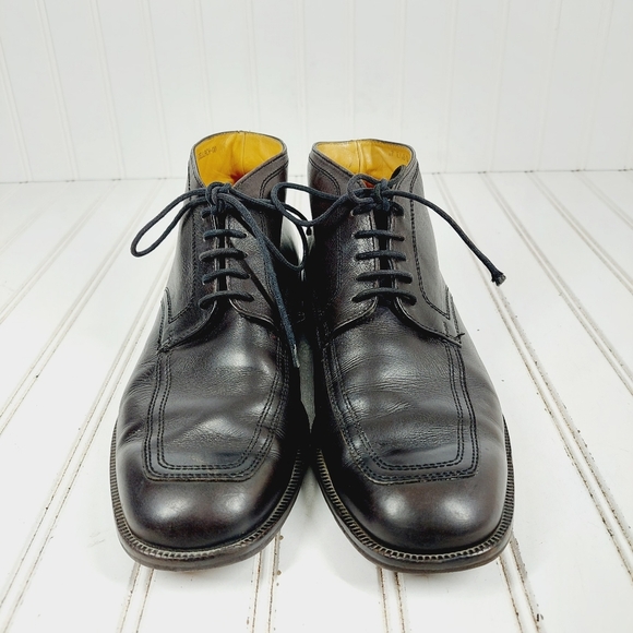 Bally Black Leather Lace Up Loafer Ankle Boots K162 main image 12